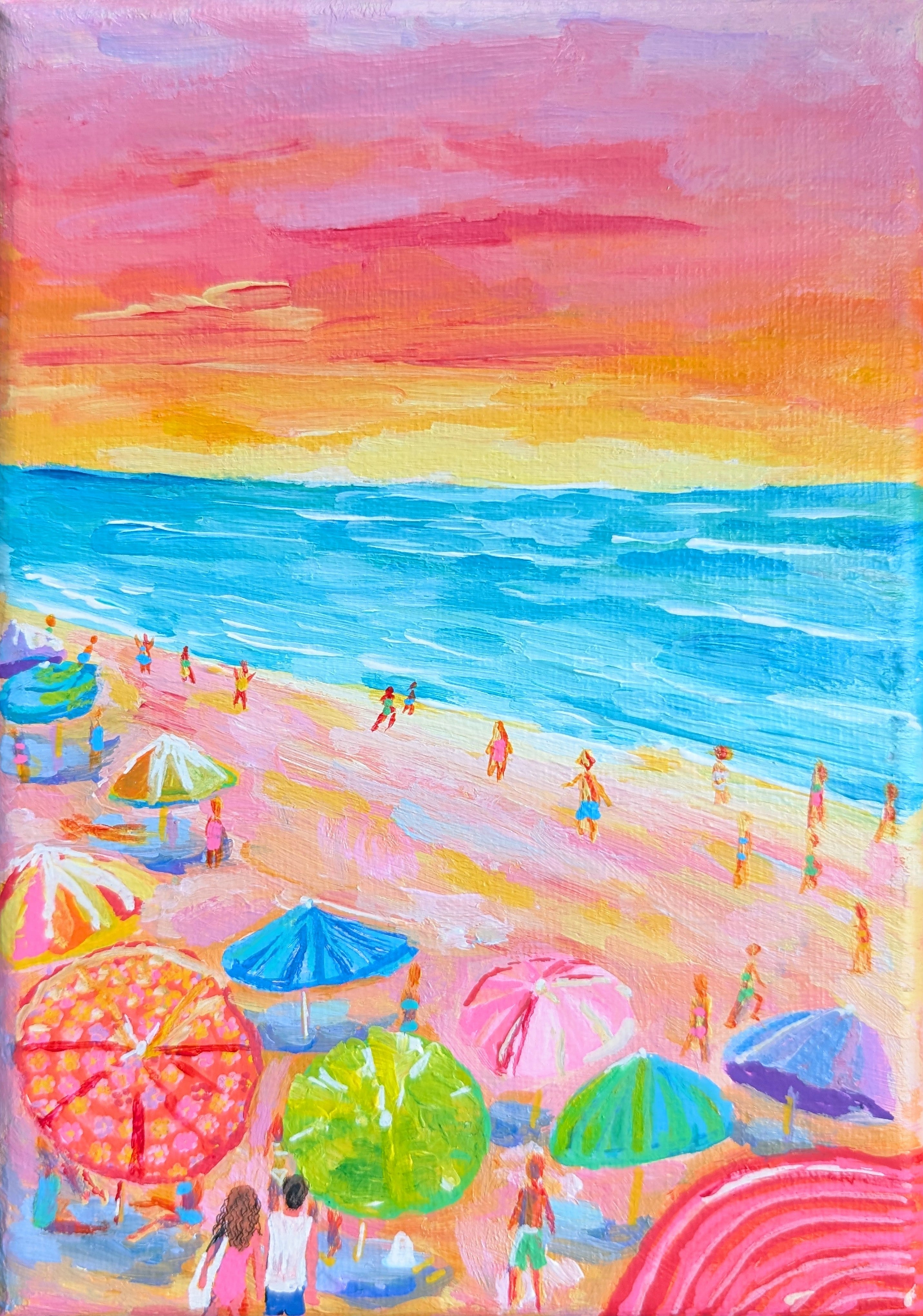 Sunset & Beach Umbrellas - Print